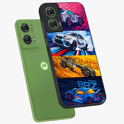 JDM Sports Car Glass Case displayed in angled mockup highlighting sleek Japanese racing car design with automotive aesthetic.