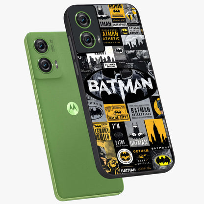 Knight Gotham Rise Glass Case displayed in angled mockup highlighting powerful knight silhouette design with dramatic aesthetic.