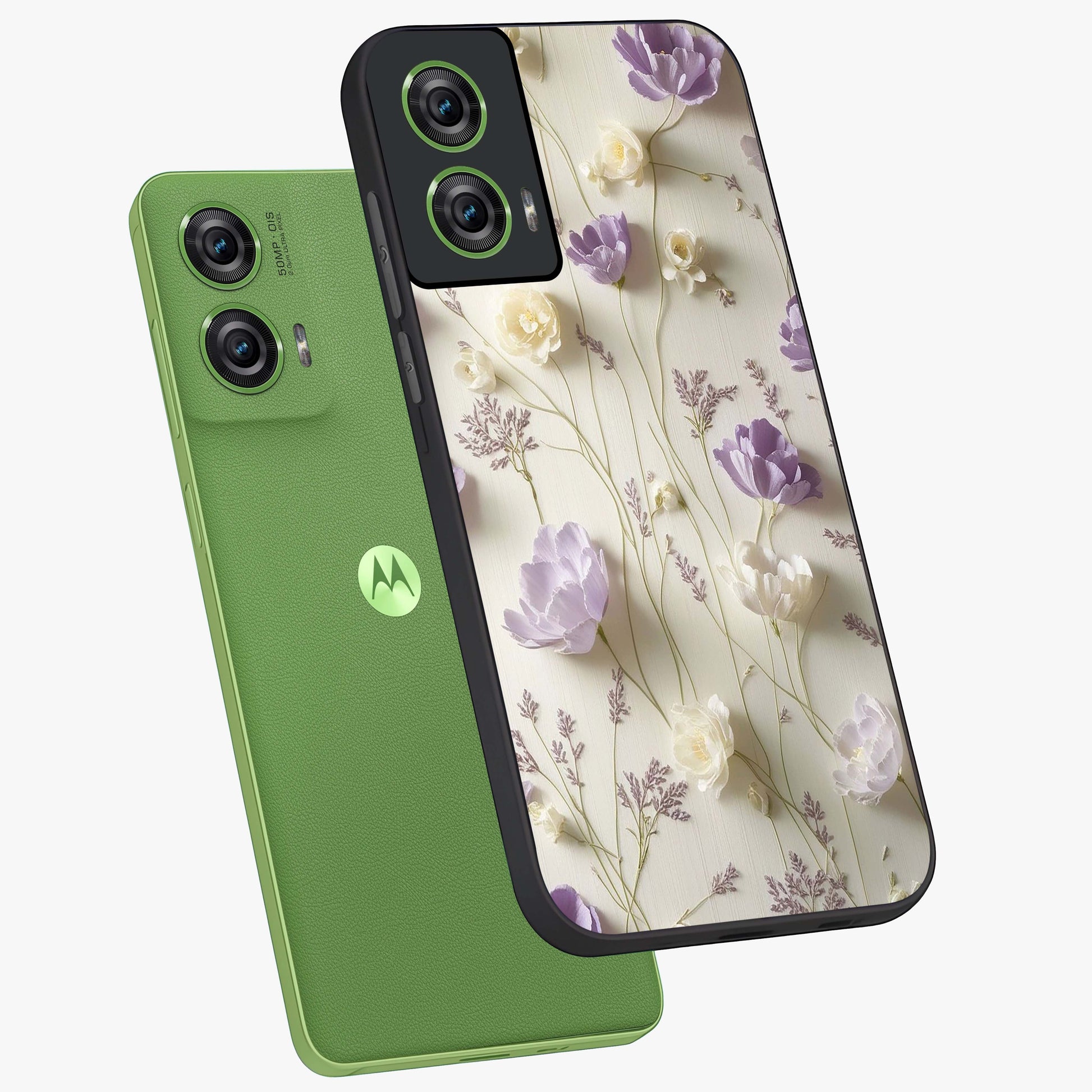 Lilac Breeze Harmony Glass Case displayed in angled mockup highlighting calm lilac breeze design with soothing aesthetic style.
