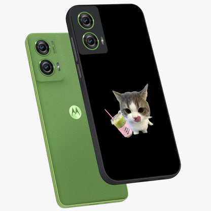 Matcha Cat Style Glass Case displayed in angled mockup highlighting playful feline design with pastel matcha aesthetic.