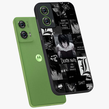Midnight Chaos Mind Glass Case displayed in angled mockup highlighting chaotic artistic design with dramatic midnight aesthetic.