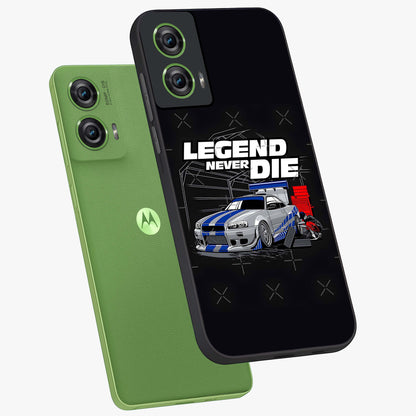 Midnight Racing Legacy Glass Case displayed in angled mockup highlighting dynamic automotive design with bold midnight aesthetic.