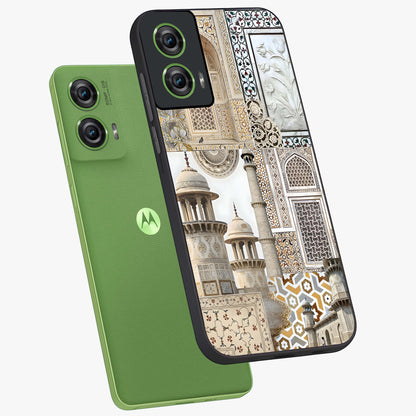Mughal Marble Legacy Glass Case displayed in angled mockup highlighting elegant heritage marble artwork with royal aesthetic.