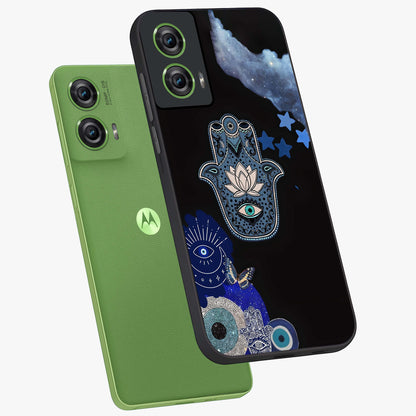 Mystic Hand Aura Glass Case displayed in angled mockup highlighting magical aura design with spiritual aesthetic style.