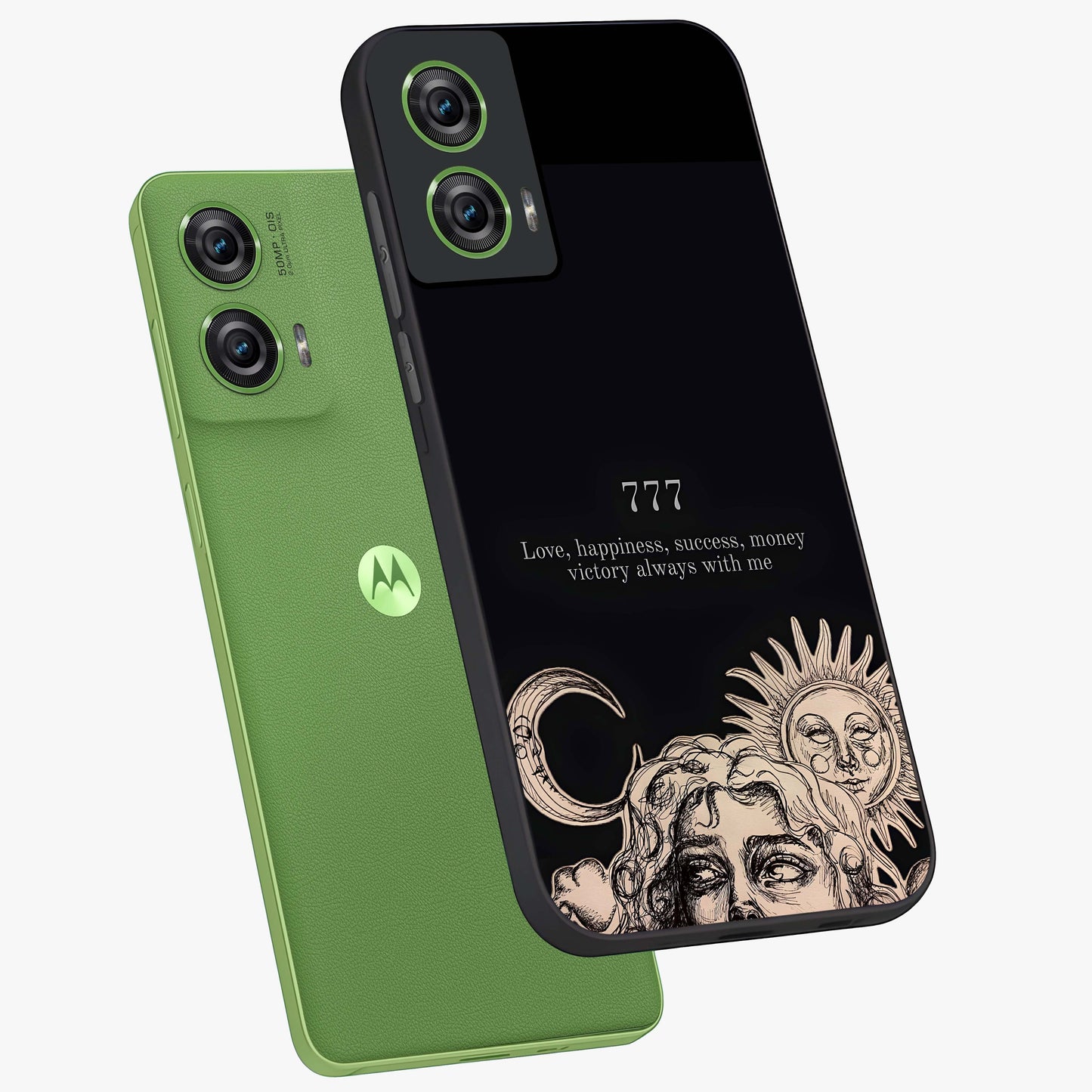 Mystic Victory Aura Glass Case displayed in angled mockup highlighting energetic aura design with bold mystical aesthetic.