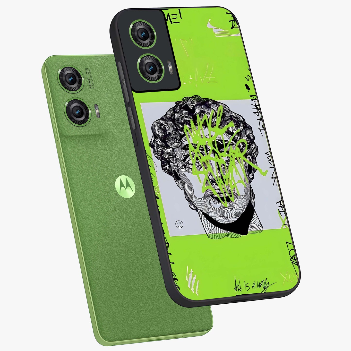 Neo Graffiti Rebellion Glass Case displayed in angled mockup highlighting urban street art design with rebellious aesthetic.
