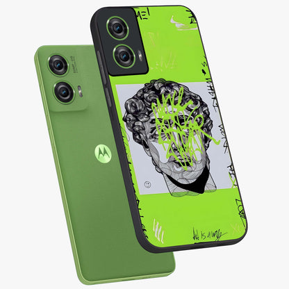 Neo Graffiti Rebellion Glass Case displayed in angled mockup highlighting urban street art design with rebellious aesthetic.