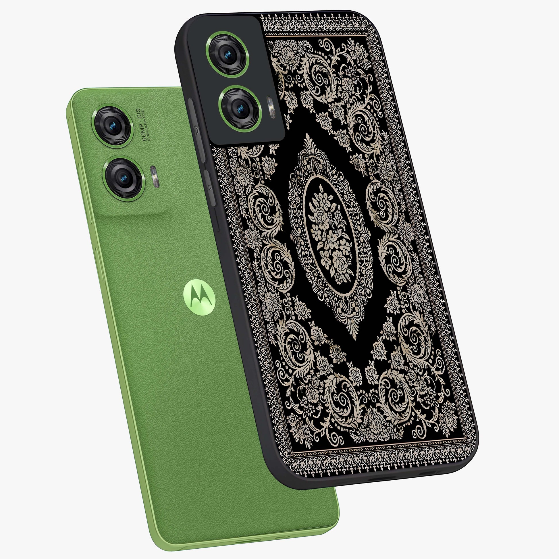 Noir Bloom Elegance Glass Case displayed in angled mockup highlighting refined flower design with stylish noir aesthetic.