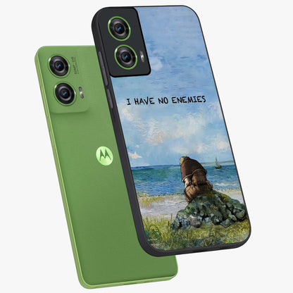 Peace Beyond War Glass Case displayed in angled mockup highlighting meaningful message design with artistic aesthetic style.