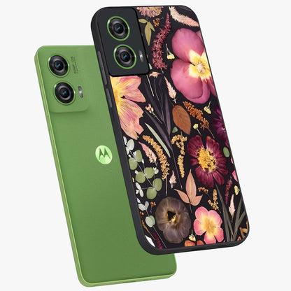 Petal Dream Tapestry Glass Case displayed in angled mockup highlighting decorative petal pattern with elegant botanical aesthetic.