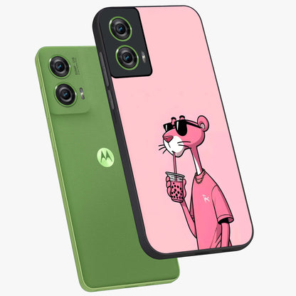 Pink Panther Glass Case displayed in angled mockup highlighting playful cartoon character design with vibrant pink aesthetic.