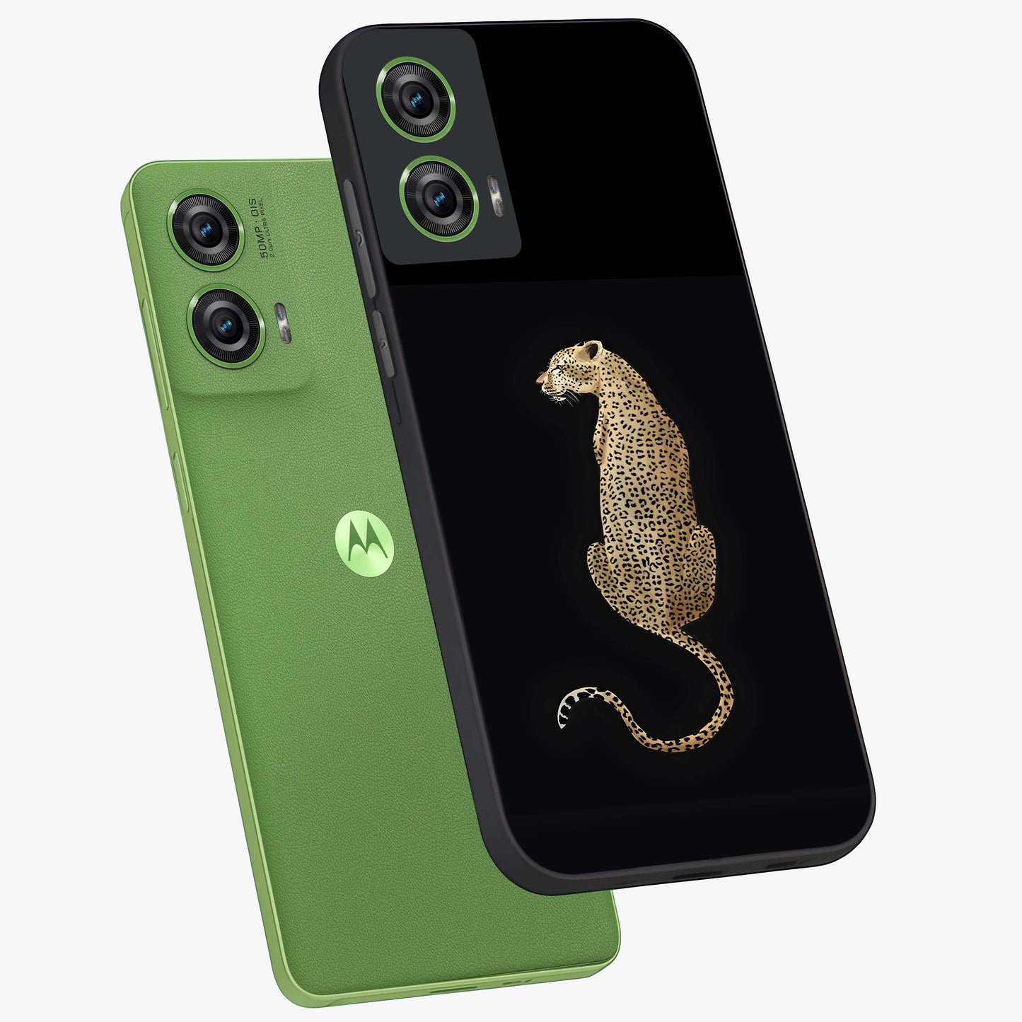 Regal Leopard Glass Case displayed in angled mockup highlighting powerful animal illustration with stylish wild aesthetic.
