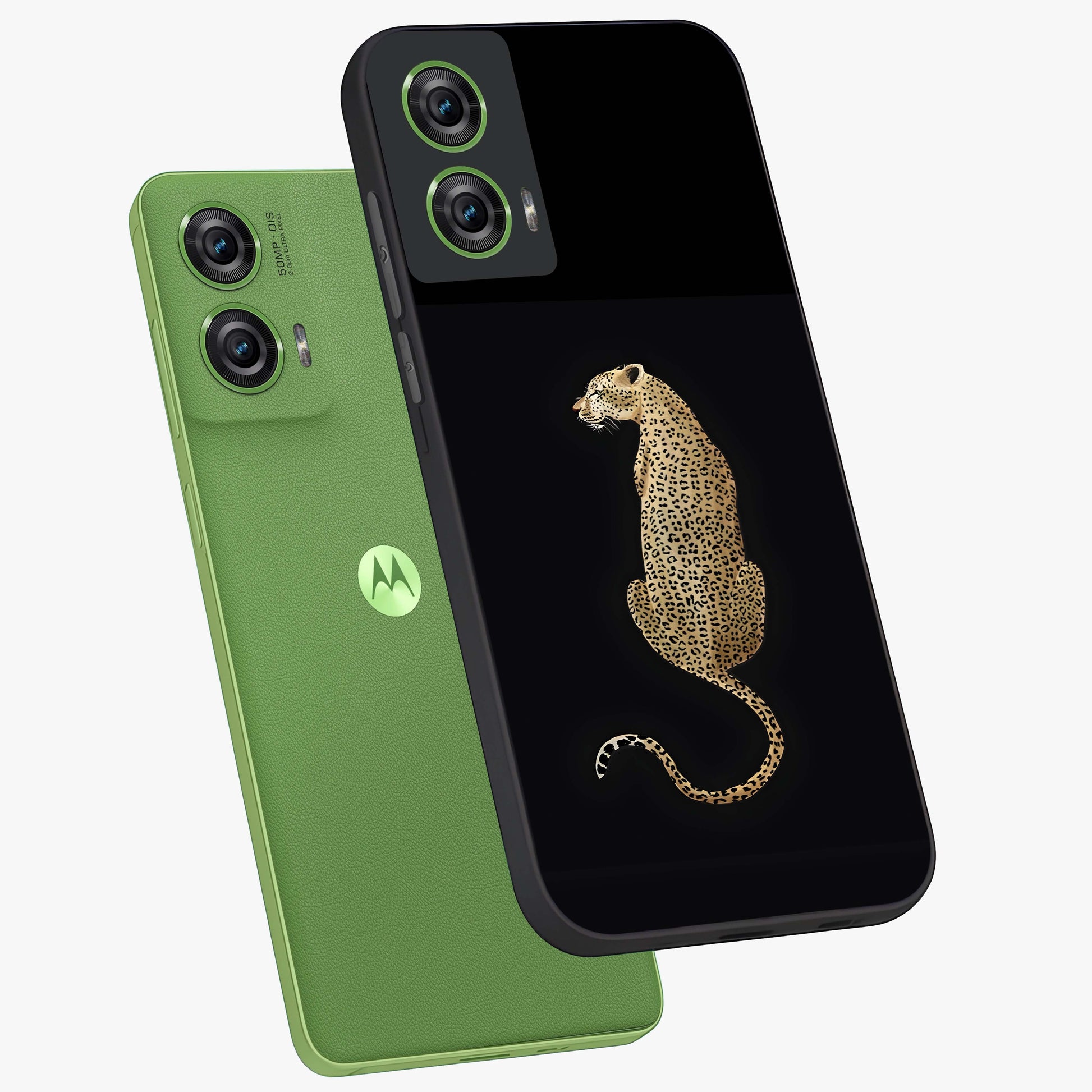 Regal Leopard Glass Case displayed in angled mockup highlighting powerful animal illustration with stylish wild aesthetic.
