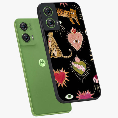 Sacred Jungle Heart Glass Case displayed in angled mockup highlighting lush tropical design with natural aesthetic style.