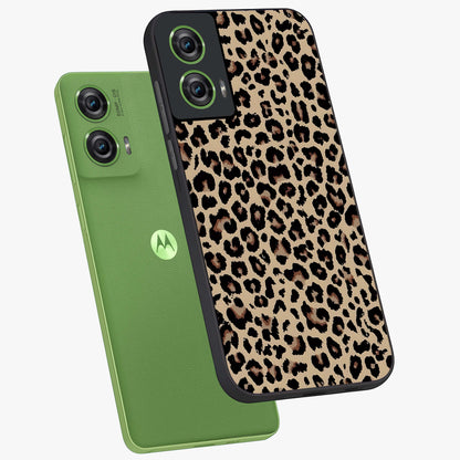 Savage Chic Pattern Glass Case displayed in angled mockup highlighting bold fashion inspired design with chic aesthetic.