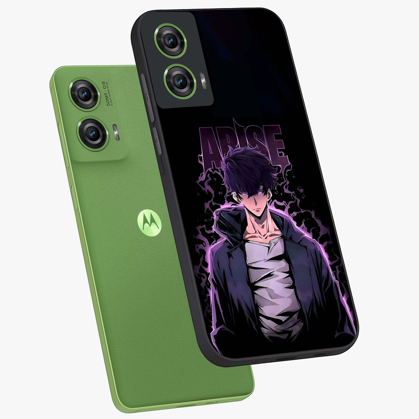 Shadow Monarch Awakening Glass Case displayed in angled mockup highlighting dramatic shadow warrior design with fantasy aesthetic.