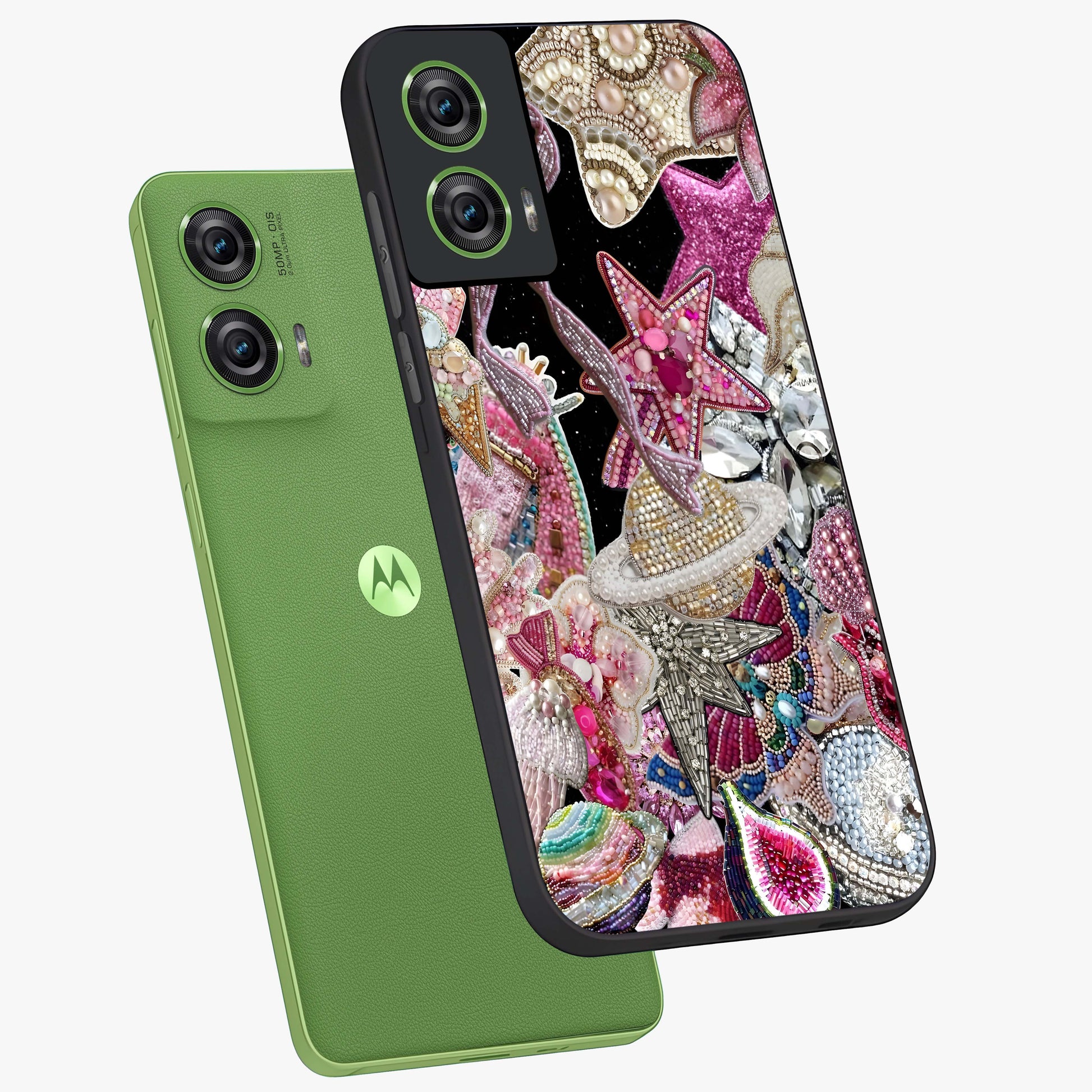 Starlit Jewel Dream Glass Case displayed in angled mockup highlighting glowing celestial jewel design with dreamy aesthetic.