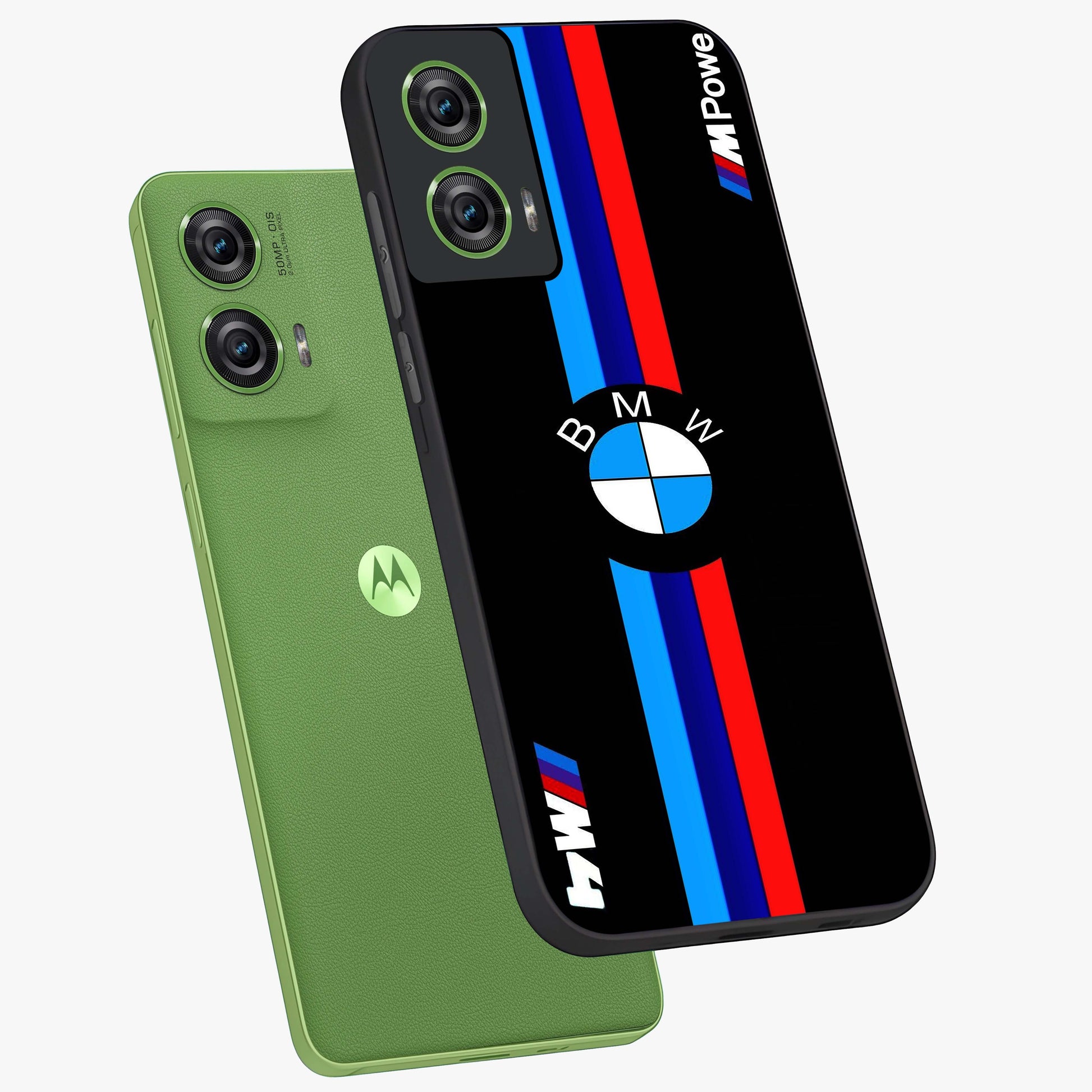 Turbo BMW Beast Glass Case displayed in angled mockup highlighting sleek racing car design with bold automotive aesthetic.