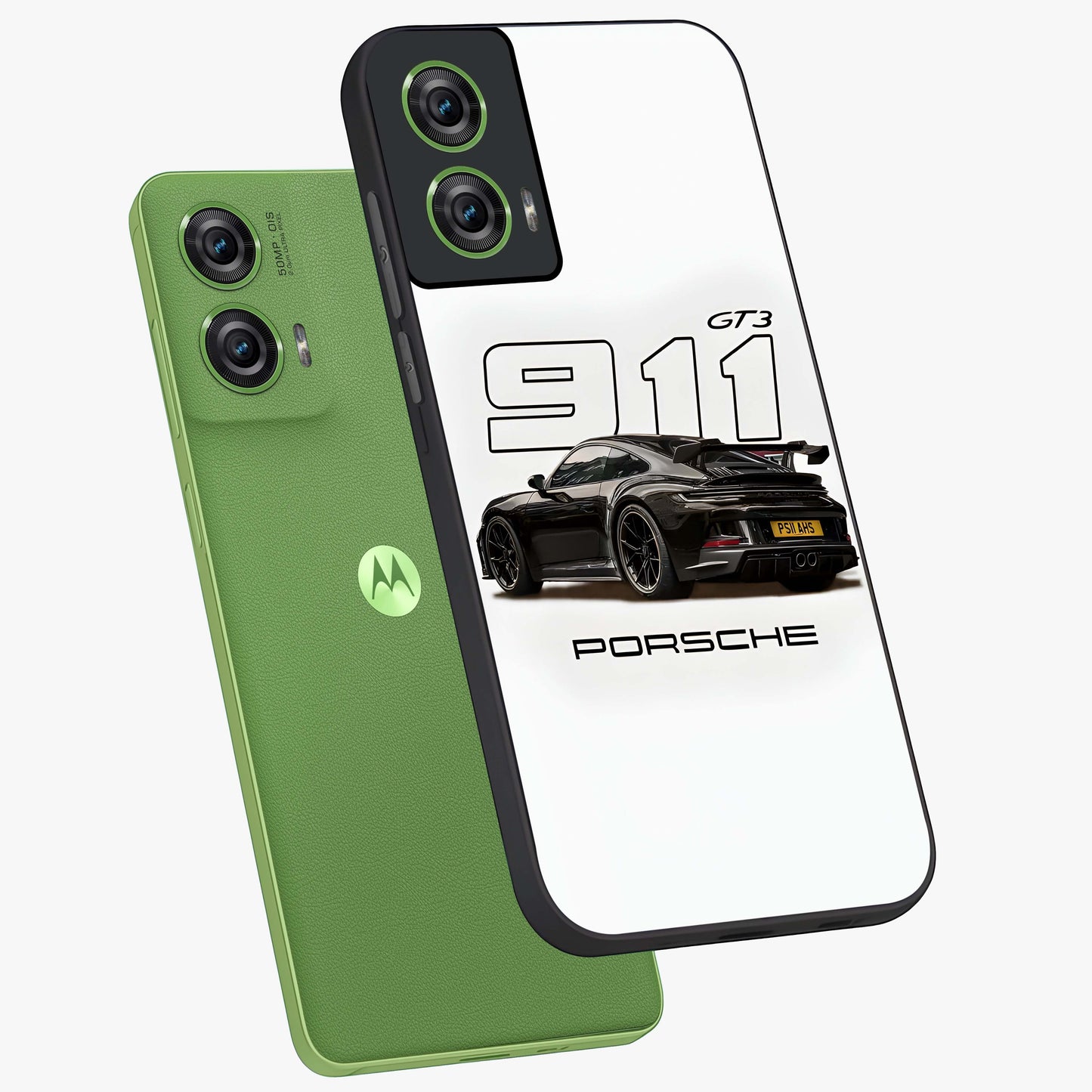 Turbo Legacy Icon Glass Case displayed in angled mockup highlighting dynamic automotive design with performance aesthetic.