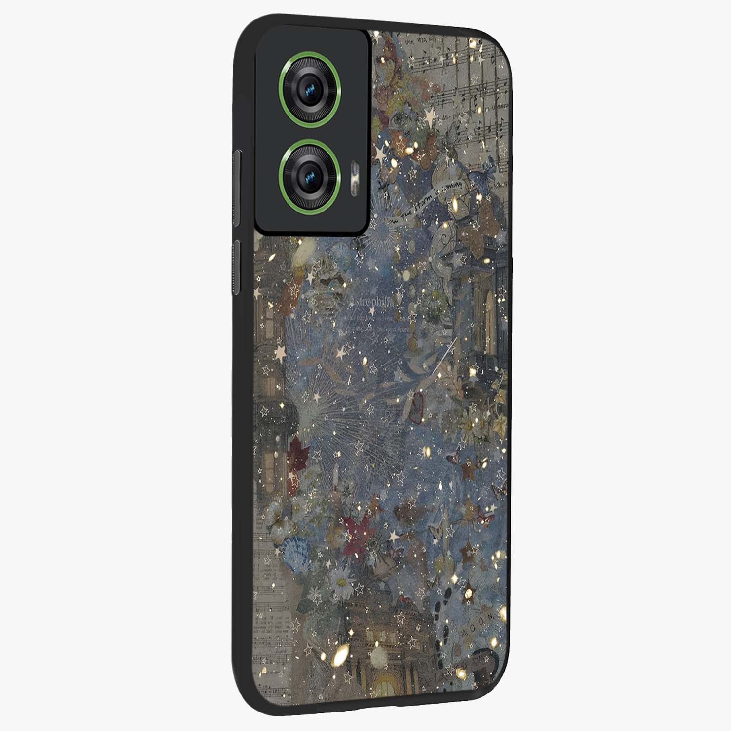 Aesthetic Astrolophia Glass Case upright view showcasing soft aesthetic theme with stylish modern look.