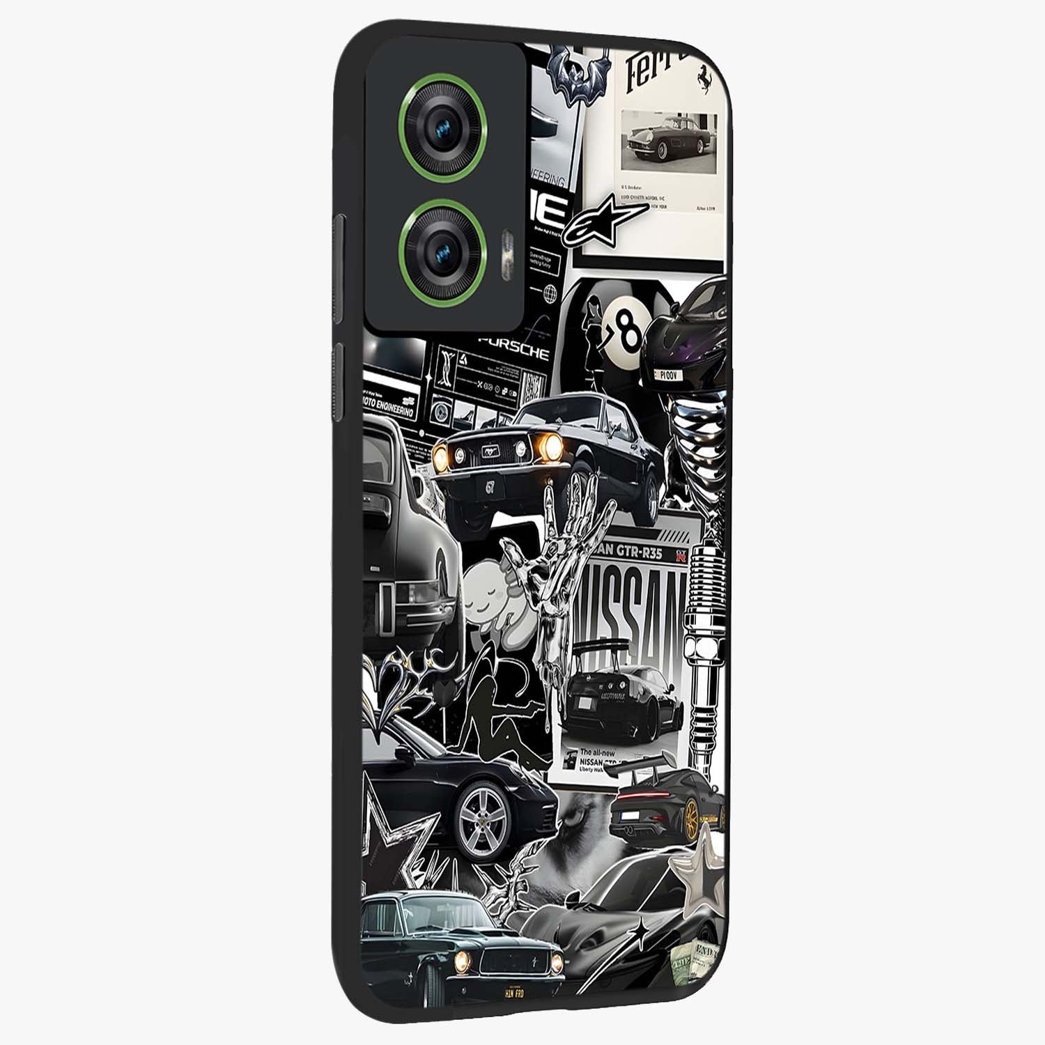 Aesthetic Dark Love Glass Case upright view showcasing dramatic romantic artwork with modern aesthetic style.