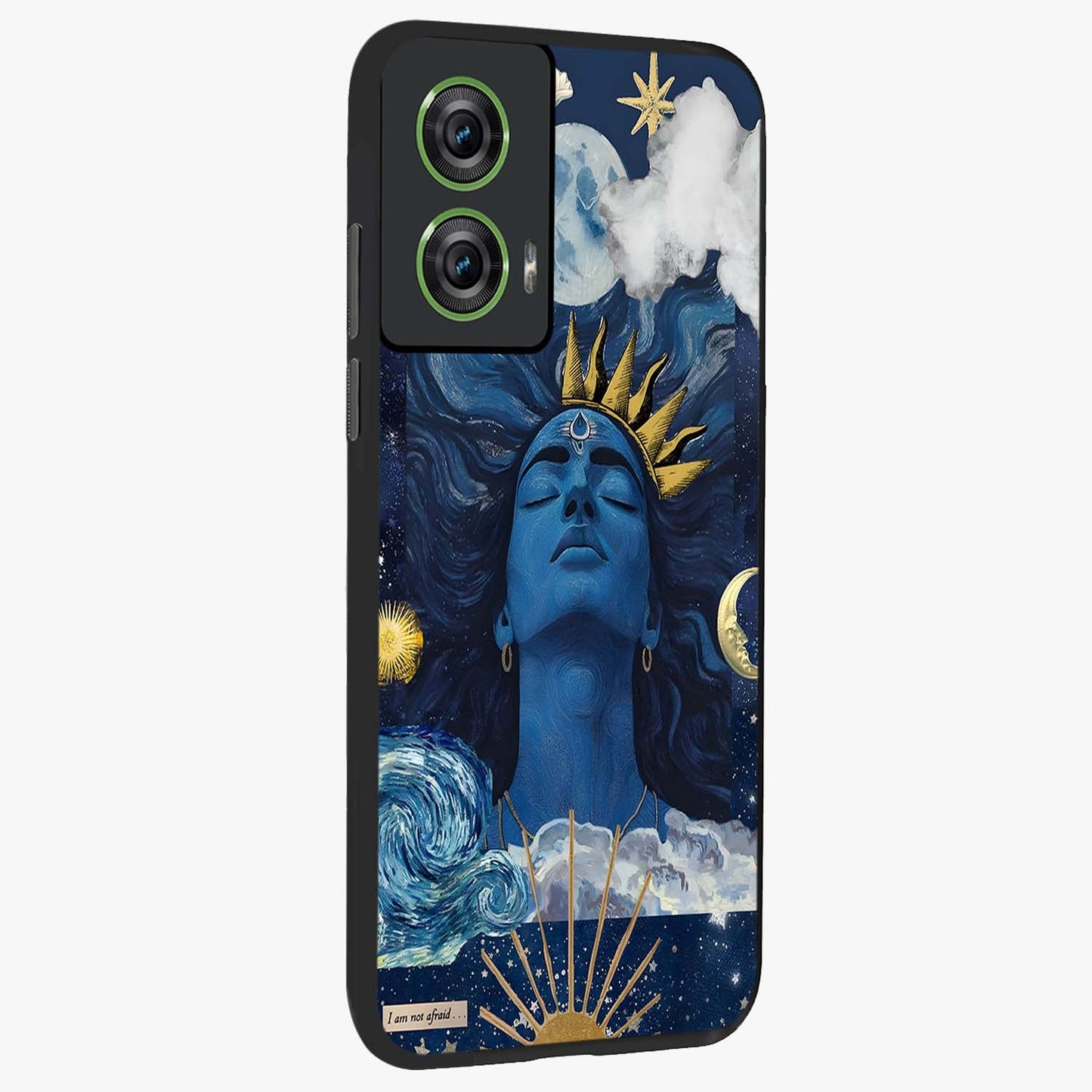 Aesthetic Lord Shiva Glass Case upright view showcasing powerful Lord Shiva artwork with devotional theme.