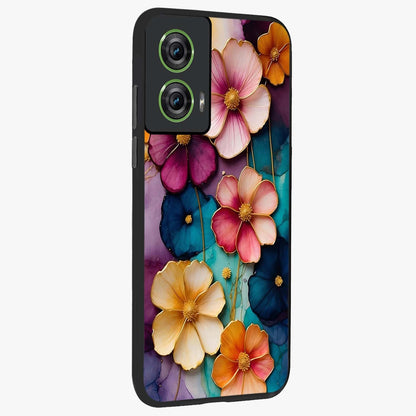 Artlyn Grace Flower Pattern Glass Case upright view showcasing graceful floral artwork with aesthetic botanical style.