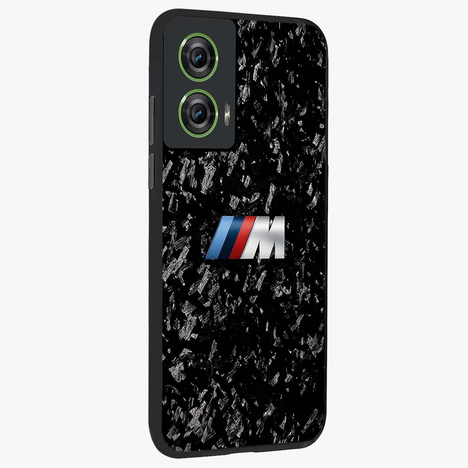 Carbon Speed Mark Glass Case upright view showcasing modern carbon speed graphic with bold automotive theme.