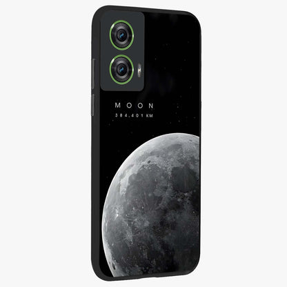 Cosmic Moon Glow Glass Case upright view showcasing luminous moon illustration with dreamy cosmic style.