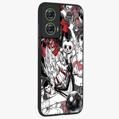 Crimson Chaos Panel Glass Case upright view showcasing intense crimson artwork with dramatic aesthetic style.