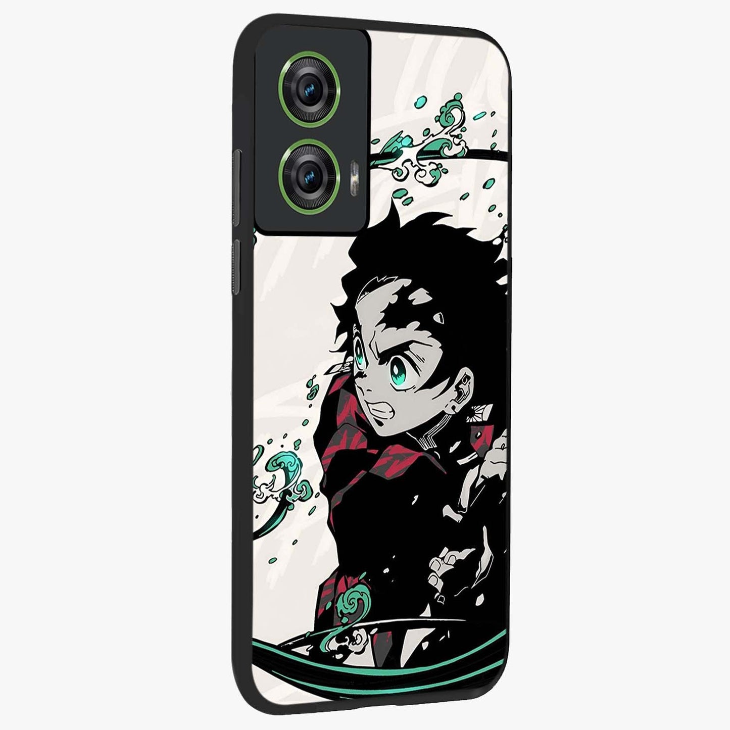 Demon Slayer Glass Case upright view showcasing powerful anime artwork with intense warrior theme.