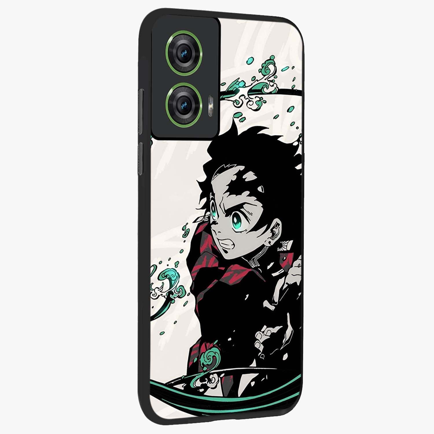 Demon Slayer Glass Case upright view showcasing powerful anime artwork with intense warrior theme.