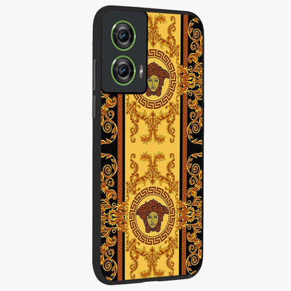 Golden Lotus Glow Glass Case upright view showcasing luminous lotus artwork with peaceful divine theme.