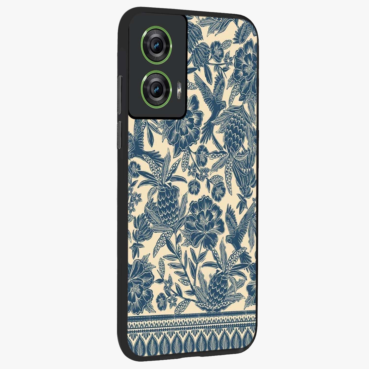 Heirloom Wild Bloom Glass Case upright view showcasing delicate wildflower artwork with timeless floral theme.