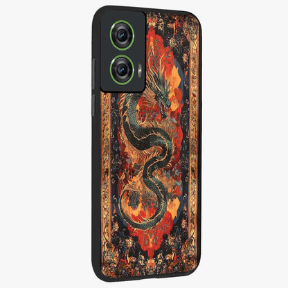 Inferno Dragon Soul Glass Case upright view showcasing intense dragon artwork with fantasy fire theme.