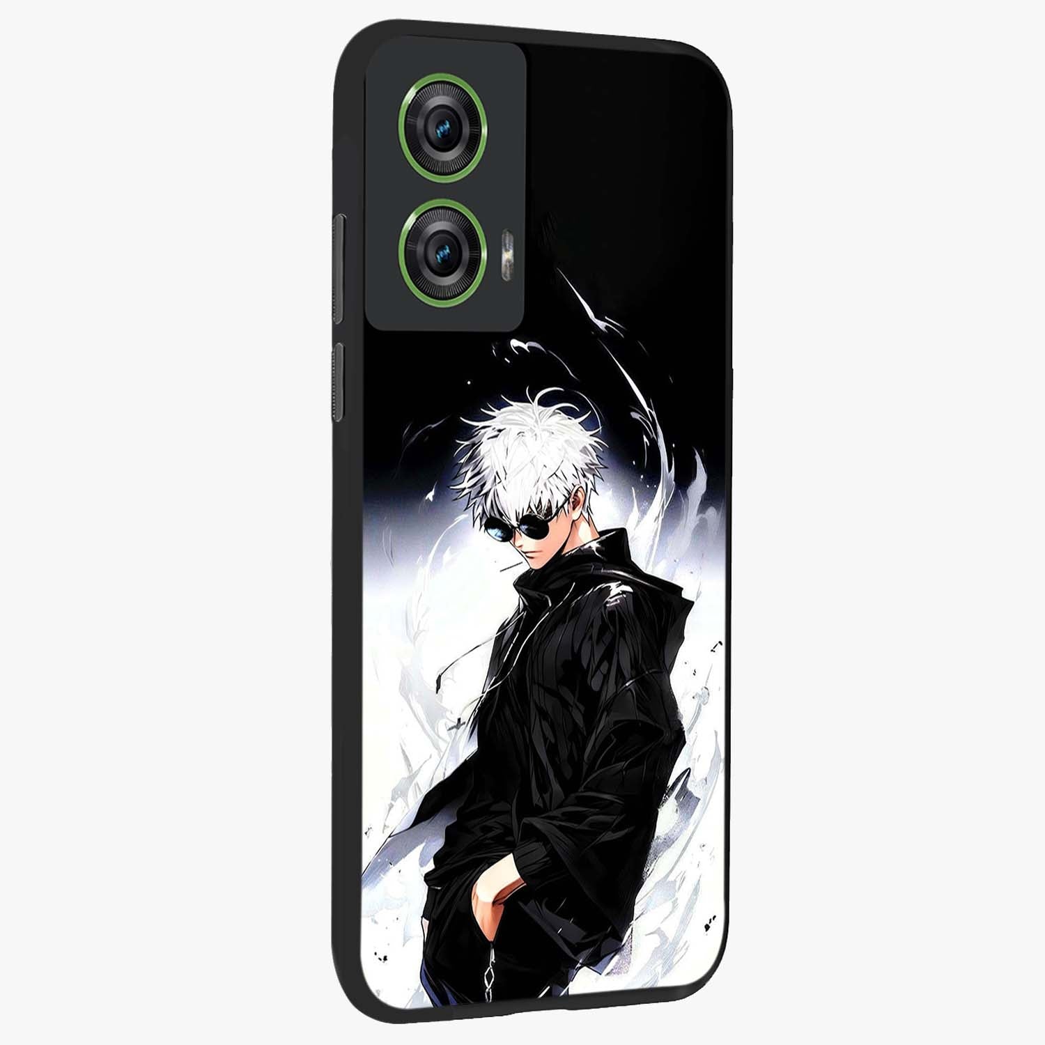 Limitless Shadow King Glass Case upright view showcasing bold shadow warrior artwork with epic fantasy theme.