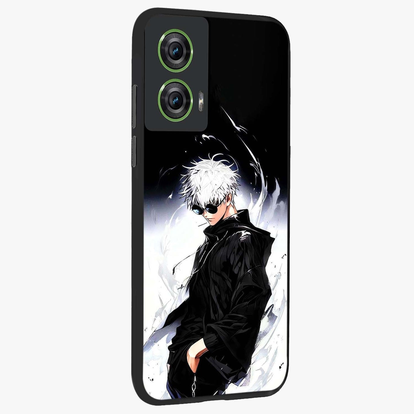 Limitless Shadow King Glass Case upright view showcasing bold shadow warrior artwork with epic fantasy theme.
