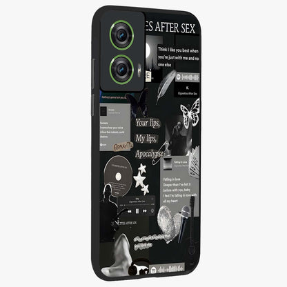 Midnight Love Echo Glass Case upright view showcasing expressive romantic artwork with dreamy midnight theme.