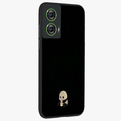 Midnight Panda Love Glass Case upright view showcasing charming panda artwork with playful romantic theme.