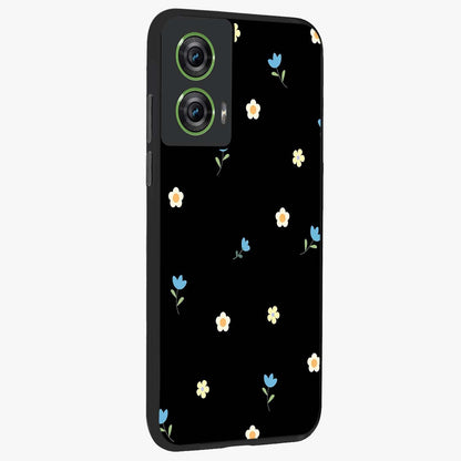 Minimal Petal Whispers Glass Case upright view showcasing elegant floral artwork with modern minimalist style.