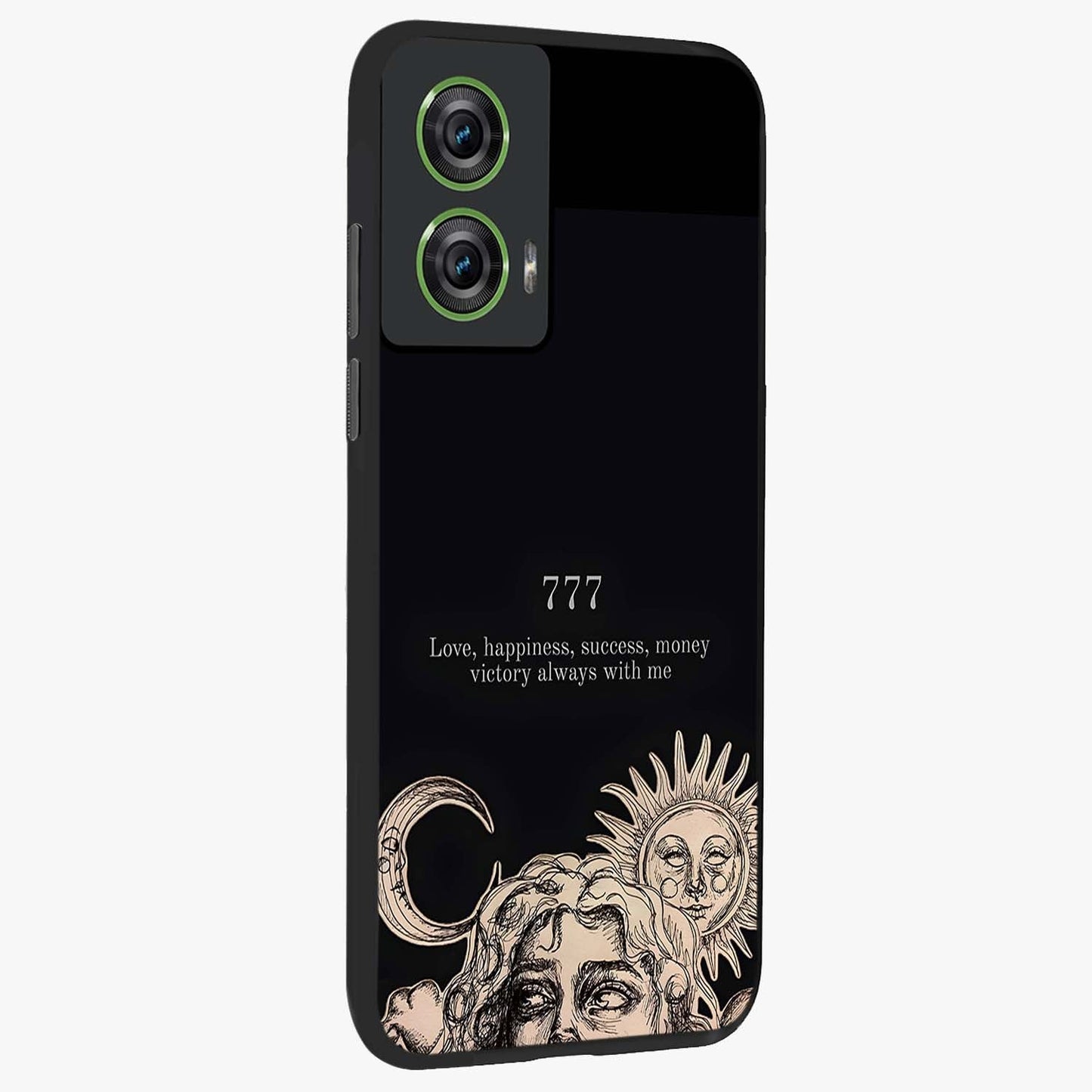 Mystic Victory Aura Glass Case upright view showcasing powerful victory themed artwork with spiritual energy vibe.