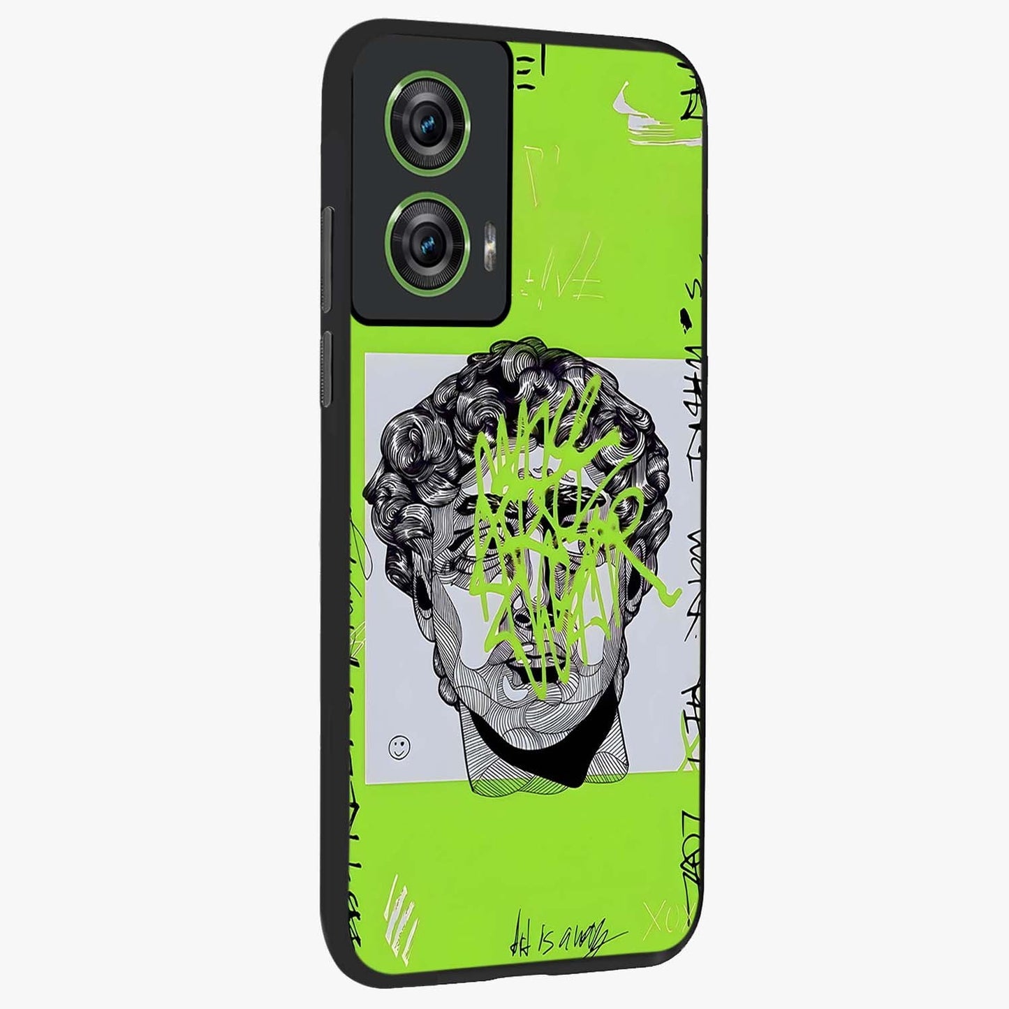 Neo Graffiti Rebellion Glass Case upright view showcasing colorful graffiti artwork with bold modern street style.