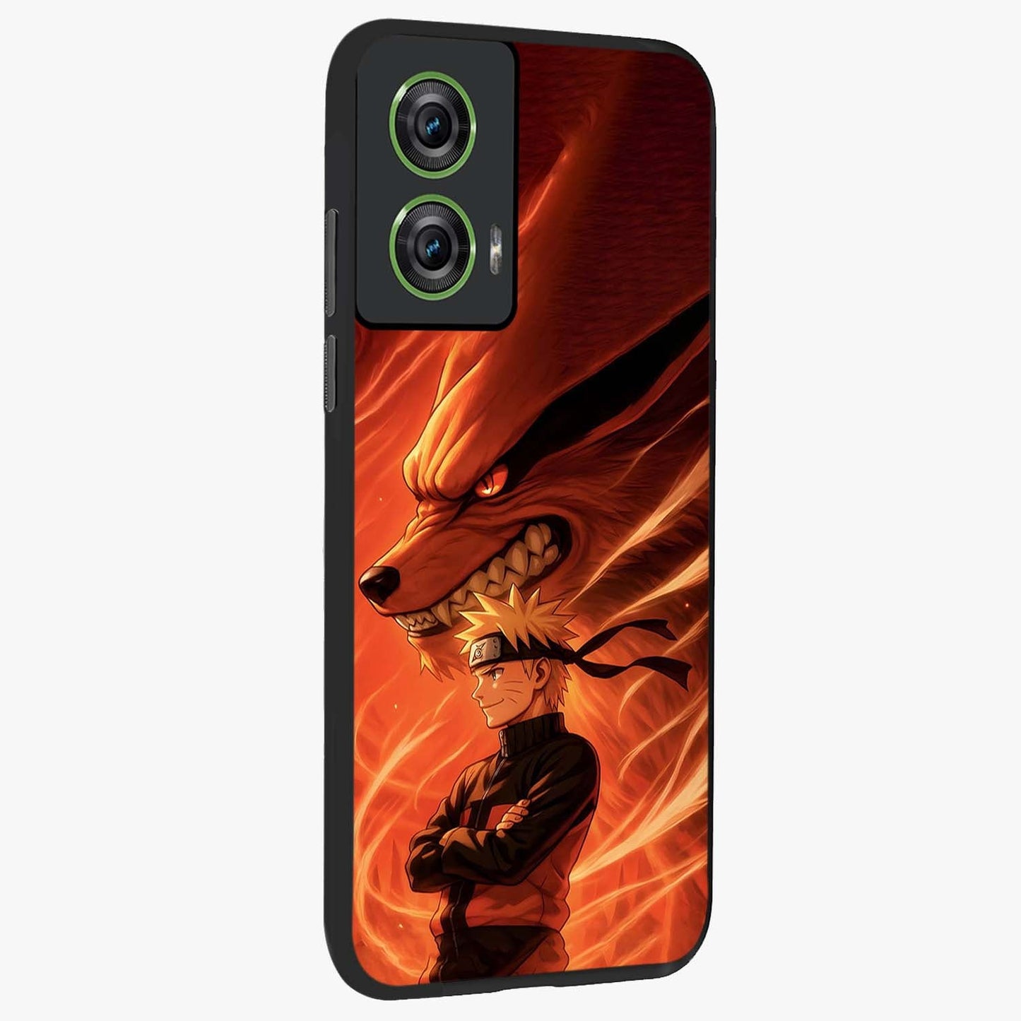 Nine Tails Legacy Glass Case upright view showcasing dramatic nine-tails artwork with intense anime themed design.