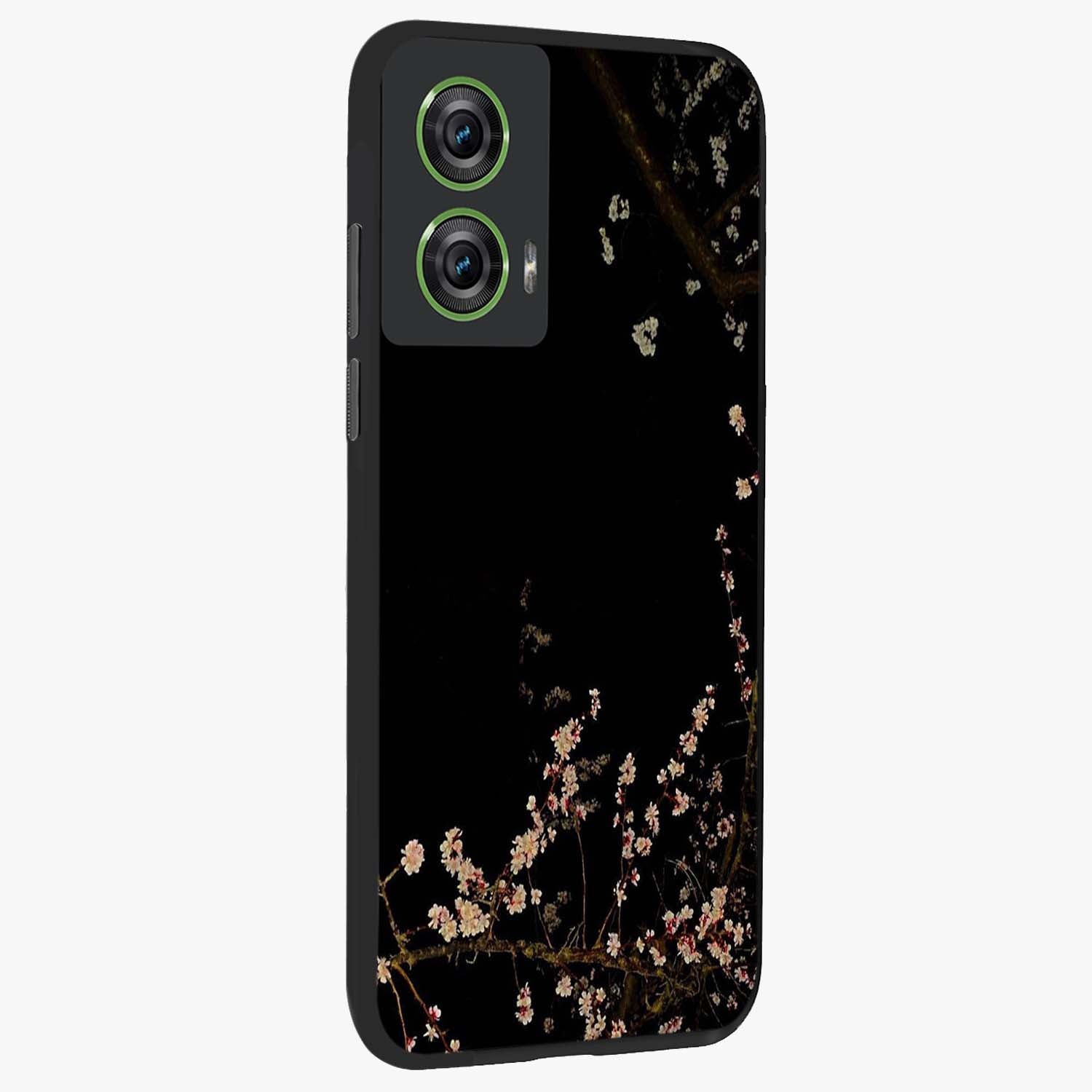 Petal Moon Light With Custom Name Glass Case upright view showcasing elegant floral moon artwork with personalized aesthetic.