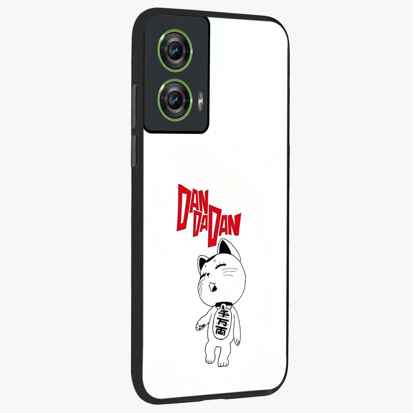 Playful Spirit Charm Glass Case upright view showcasing vibrant charm artwork with fun artistic theme.