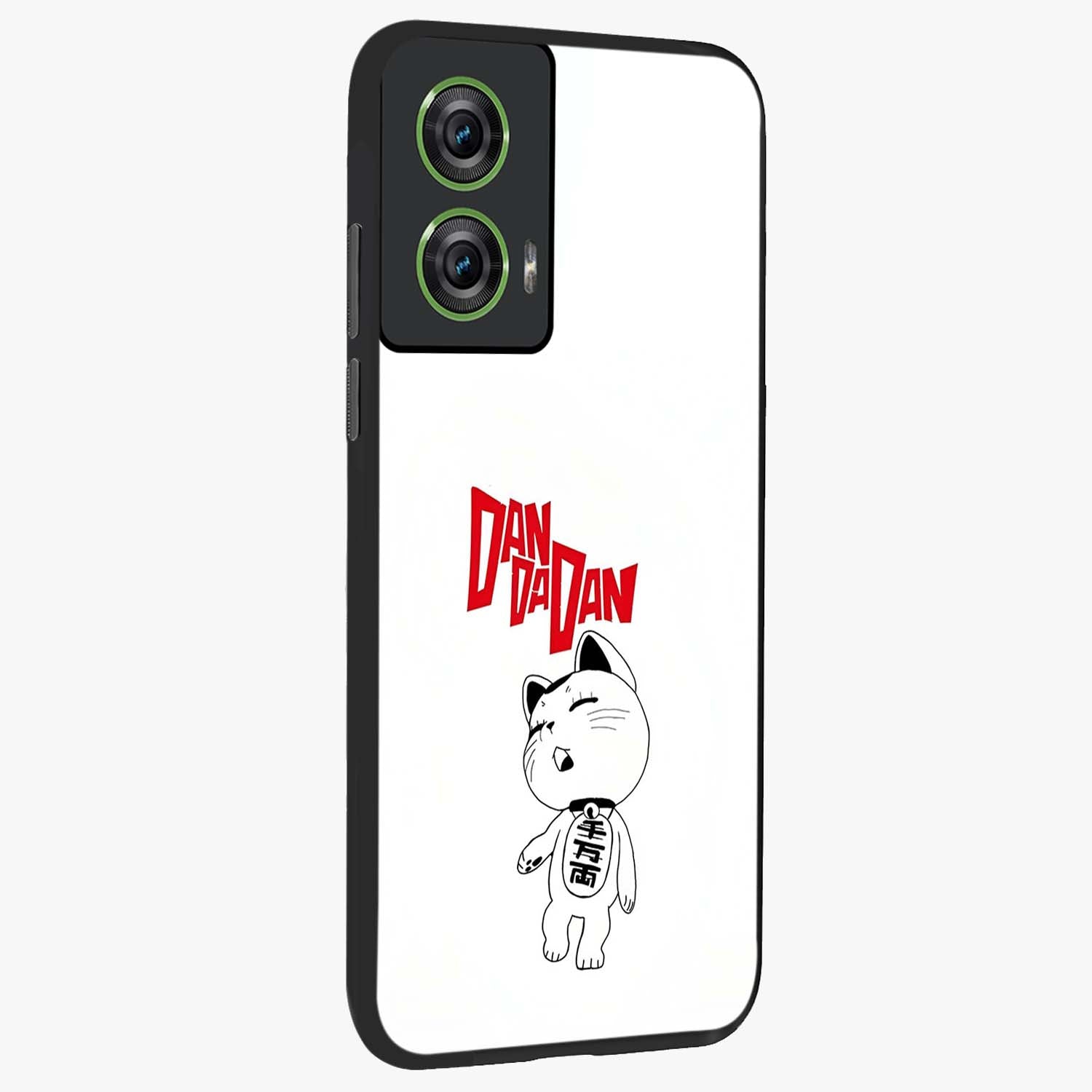 Playful Spirit Charm Glass Case upright view showcasing vibrant charm artwork with fun artistic theme.