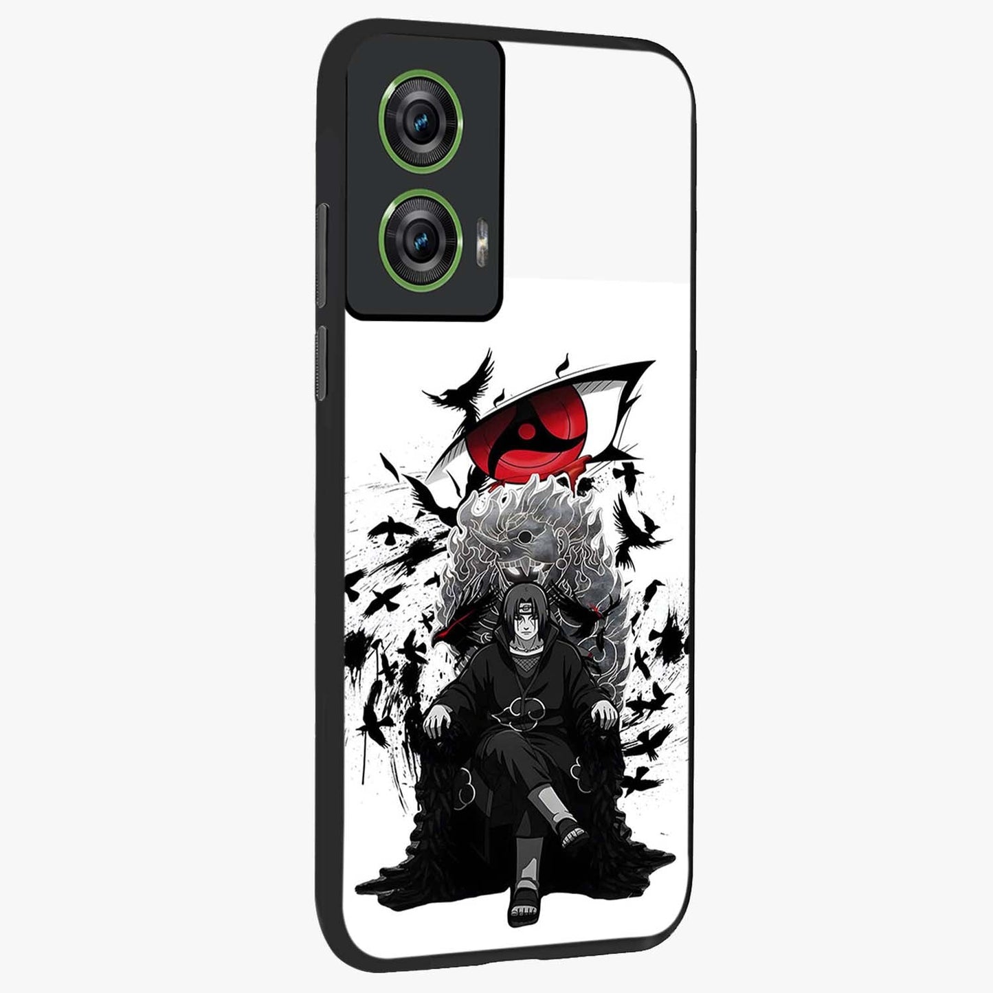 Uchiha Shadow Throne Glass Case upright view showcasing magical underwater galaxy artwork with vibrant cosmic theme.