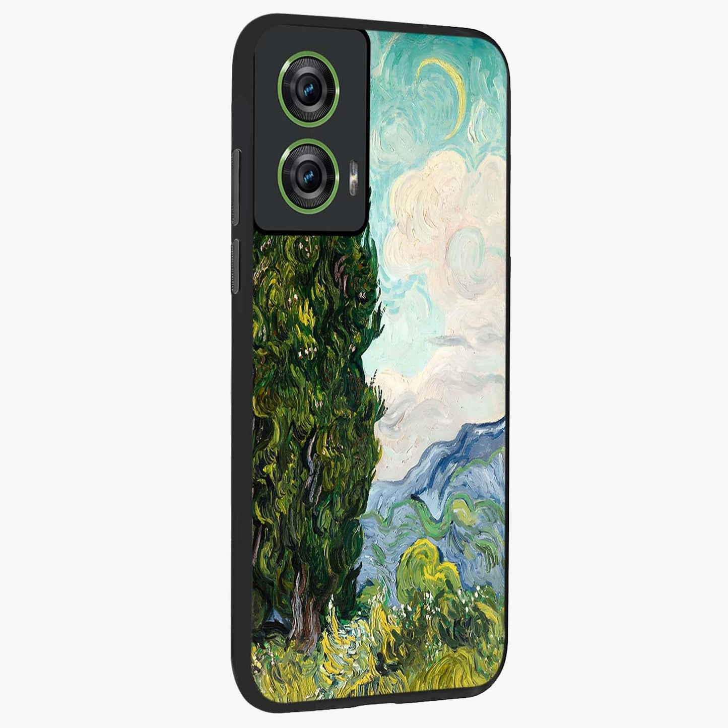 Van Gogh Vintage Art Glass Case upright view showcasing elegant vintage painting artwork with artistic heritage theme.