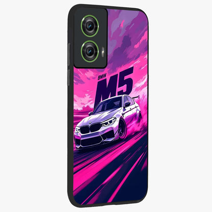 Velocity Drift Pulse Glass Case upright view showcasing powerful racing artwork with energetic motorsport theme.