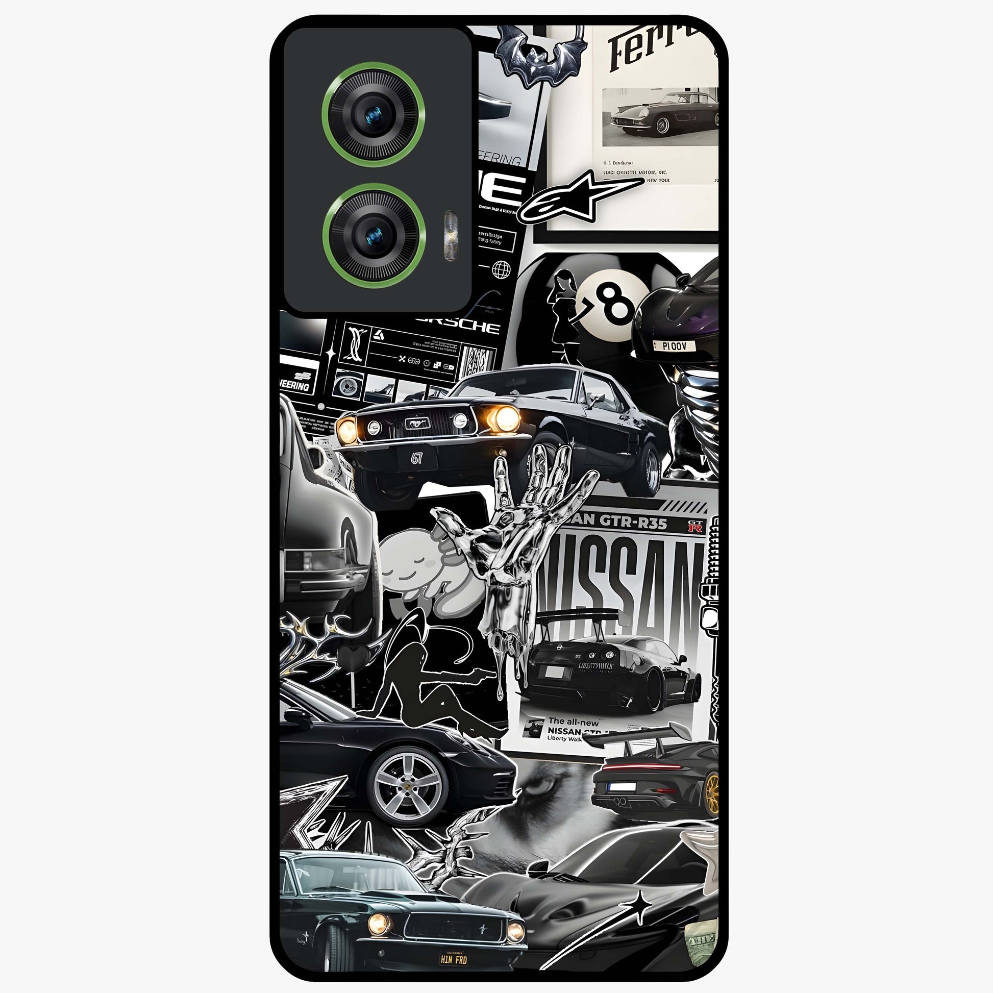 Aesthetic Dark Love Glass Case showing flat back view with dark romantic artwork and glossy glass finish.